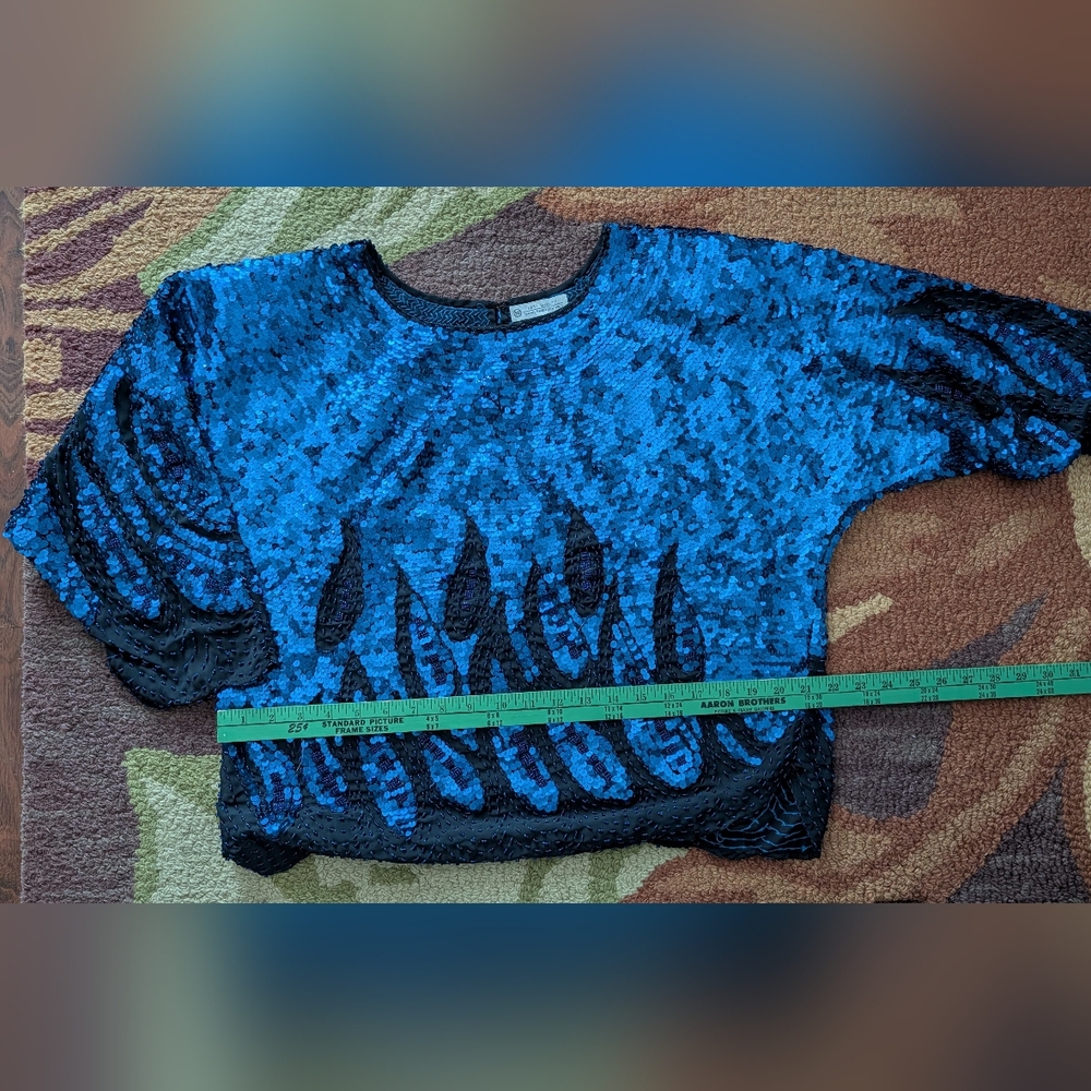 Blue Sequin Flame Tee